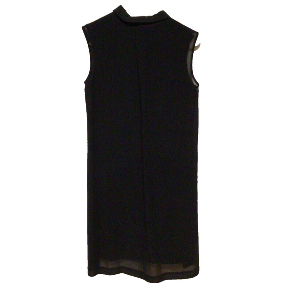 All Saints Black Silk Chiffon Sleeveless Knee Length Dress Women’s Size 2 - Picture 3 of 3